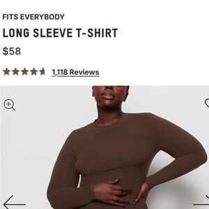 SKIMS Chocolate Long Sleeve Tee
